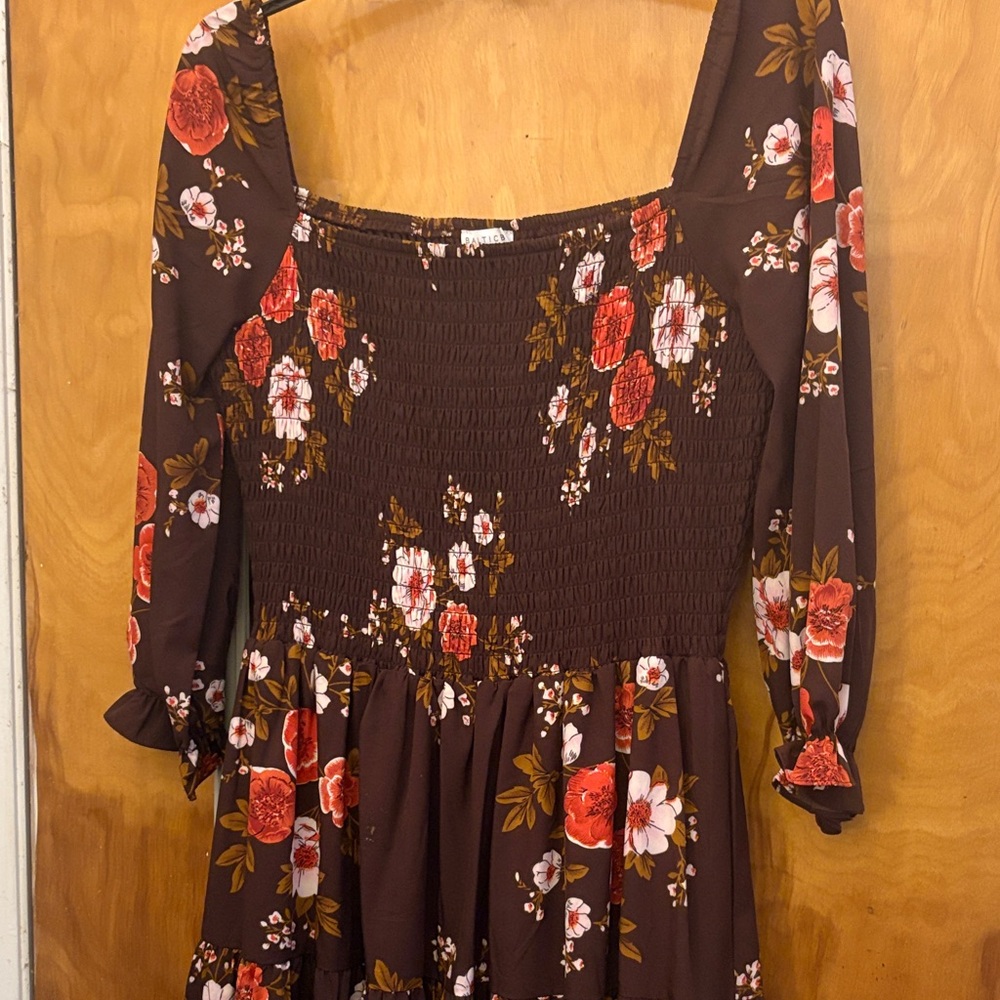 Baltic Born Chocolate Floral Long Sleeve Dress